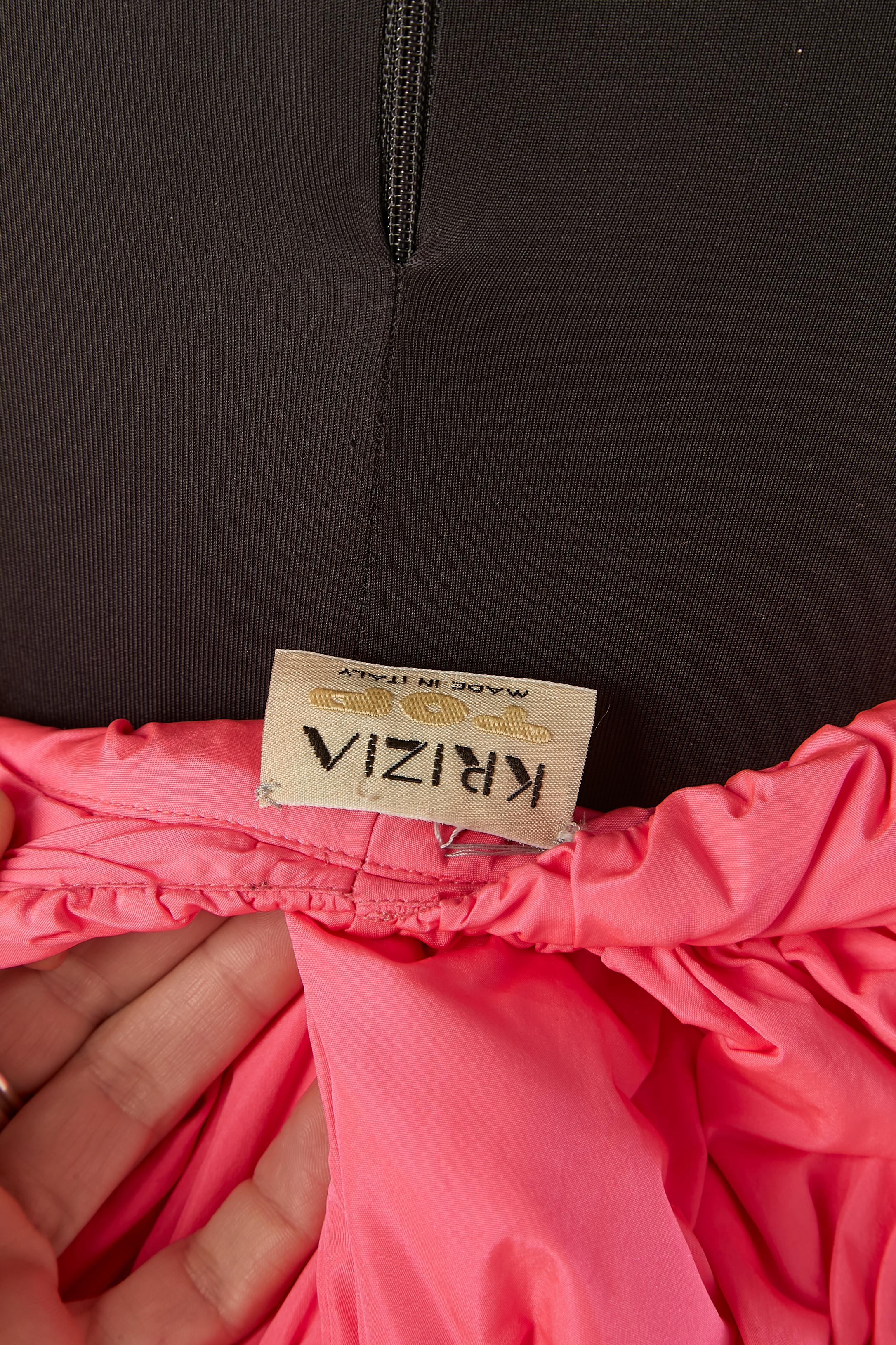 Vestido rosa abullonado sin mangas con cremallera en la parte delantera central KRIZIA en venta 1