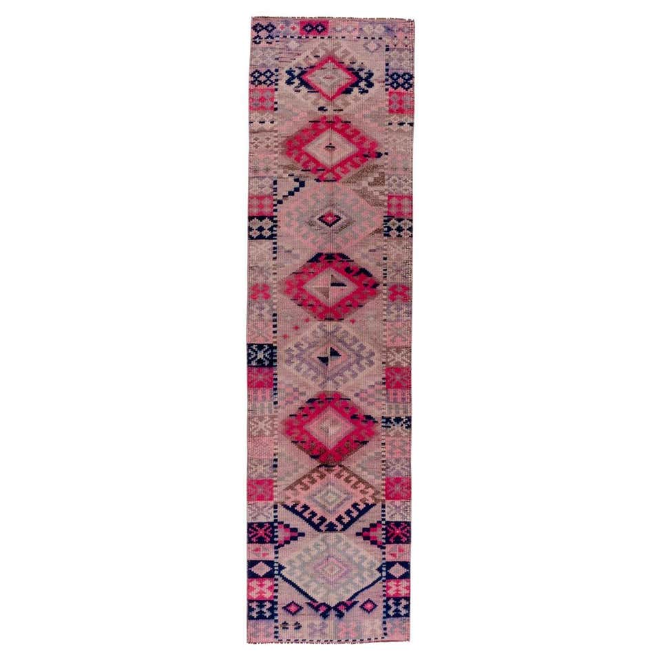 Antique Turkish Kars Rug, Brown Diamond Pattern, circa 1940s For Sale ...