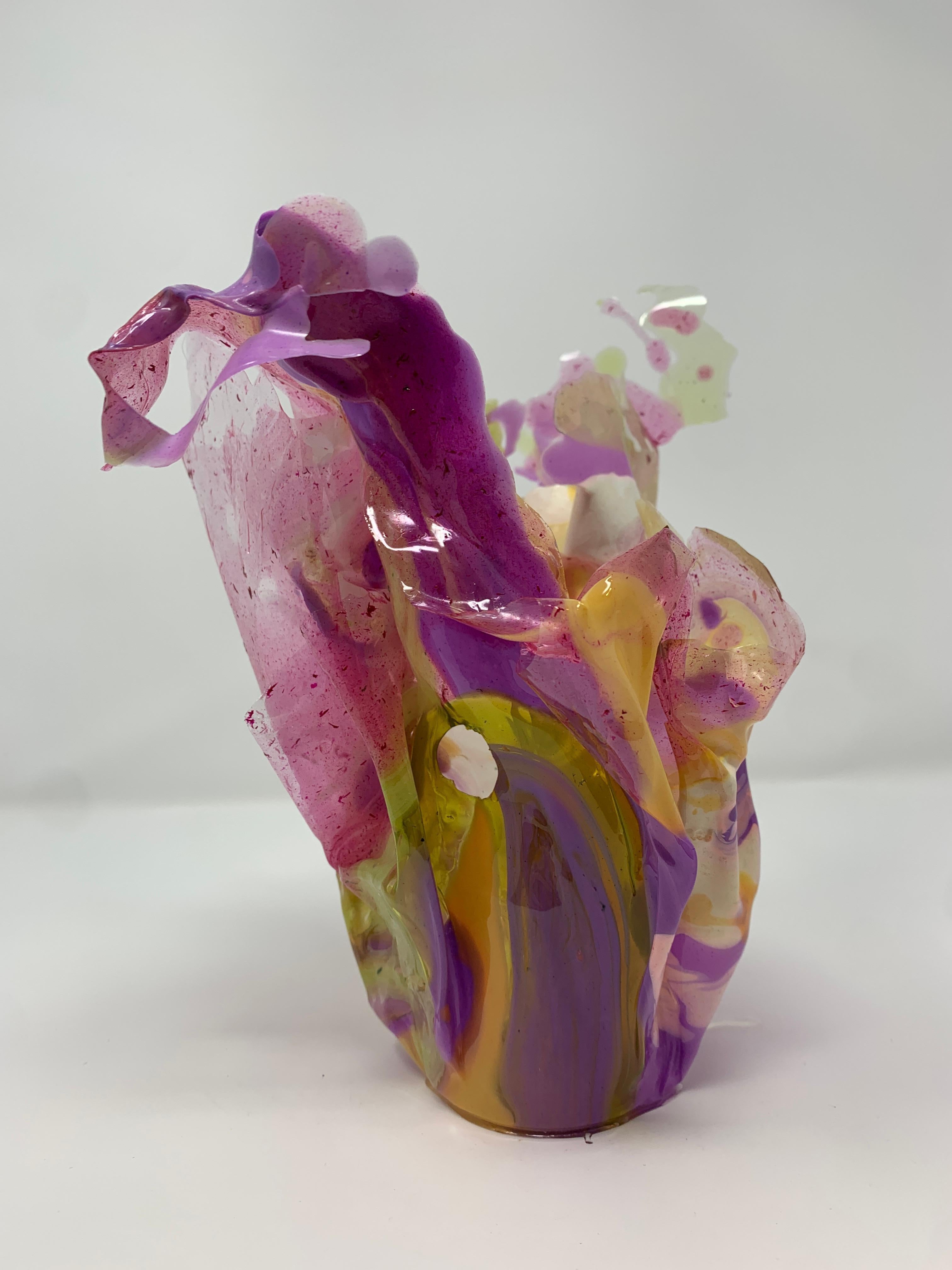 Pink Purple Multi Color Sculptural Vessel In New Condition In Long Island City, NY