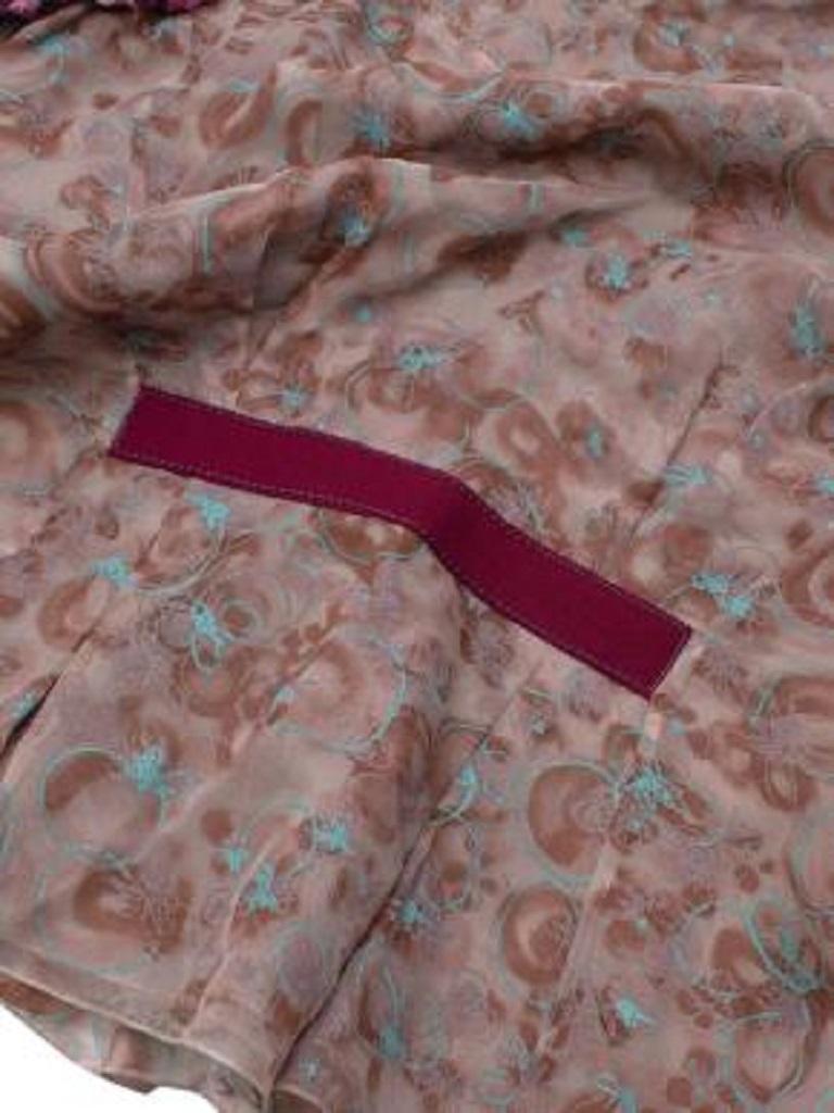 Pink & Purple Printed Silk Top For Sale 1