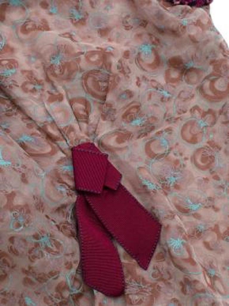 Pink & Purple Printed Silk Top For Sale 2