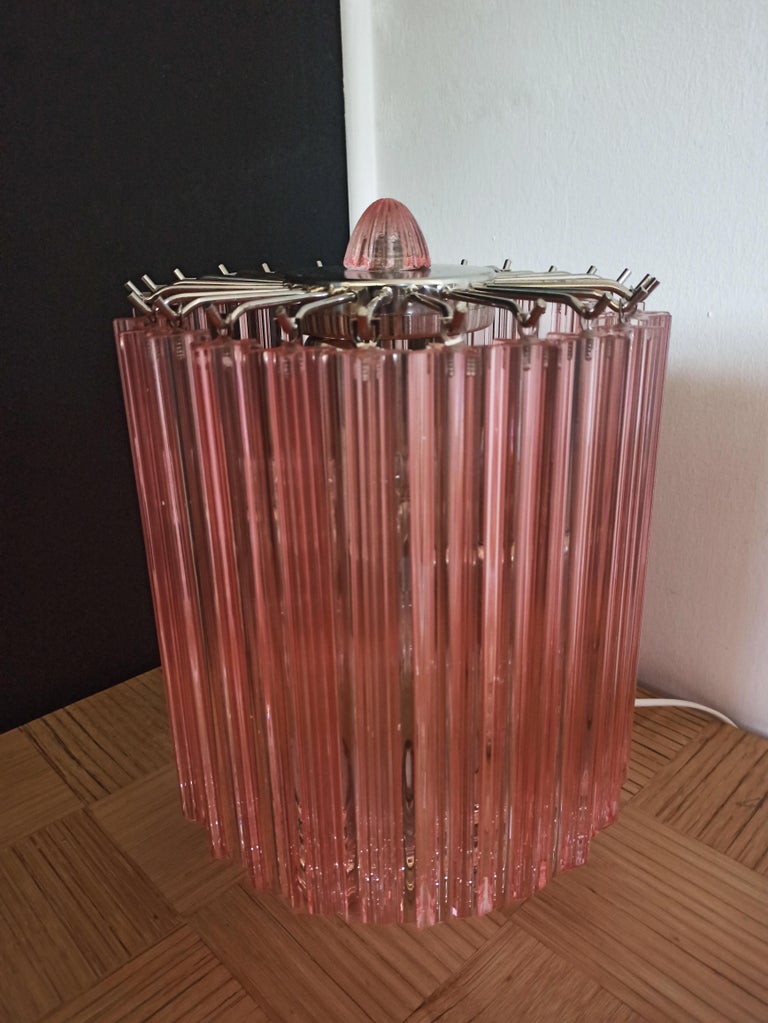 Pink Quadriedri Table Lamp For Sale 6