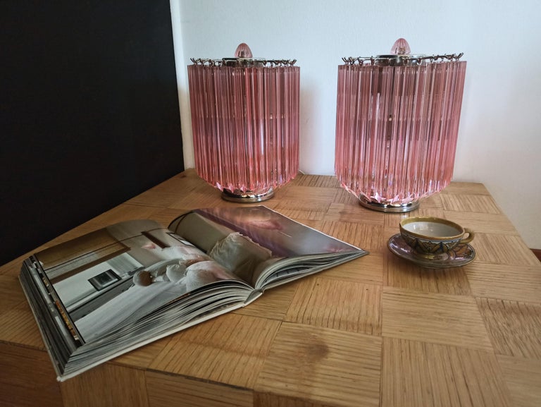 Pink Quadriedri Table Lamp For Sale 9