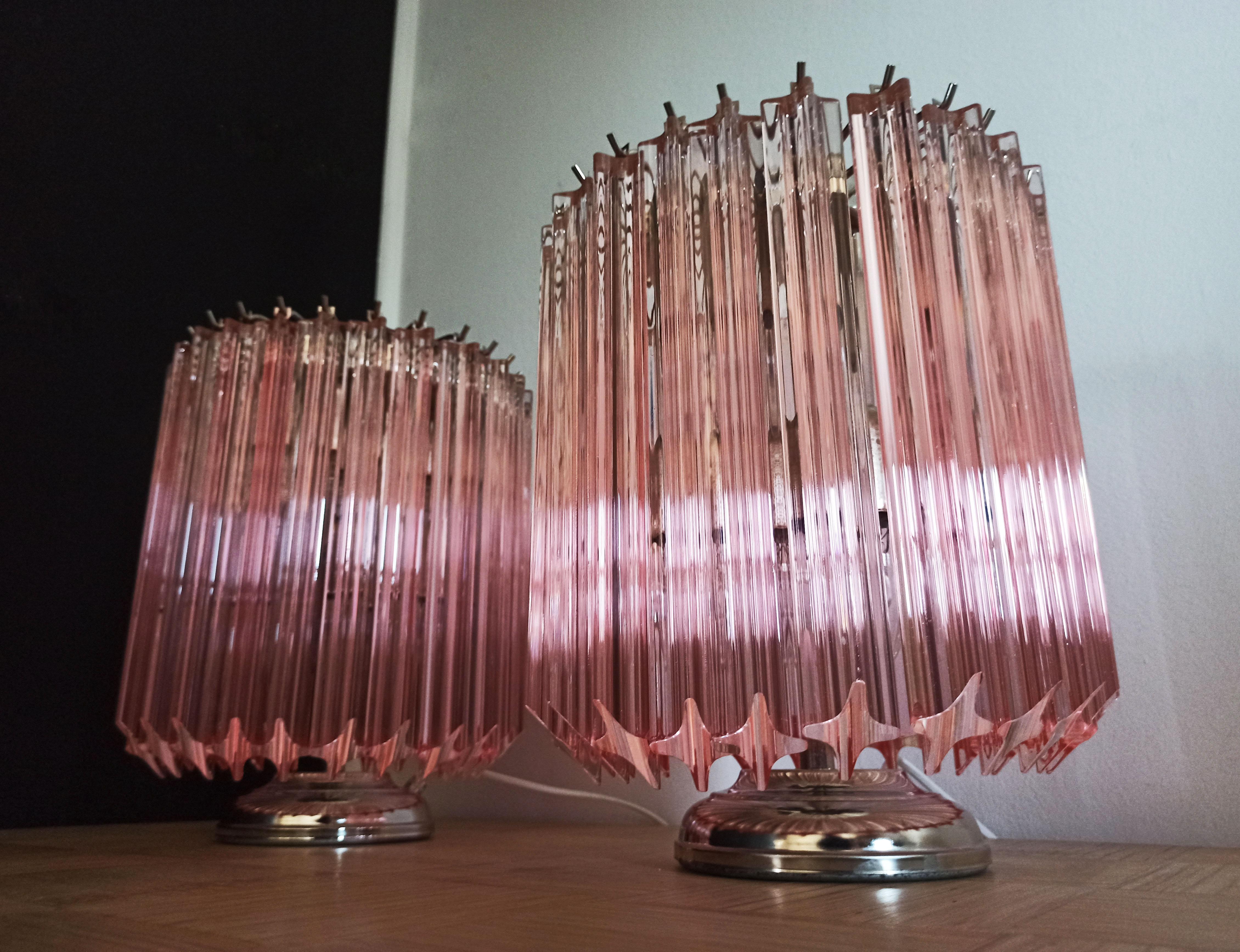 Pink Quadriedri Table Lamp For Sale 11