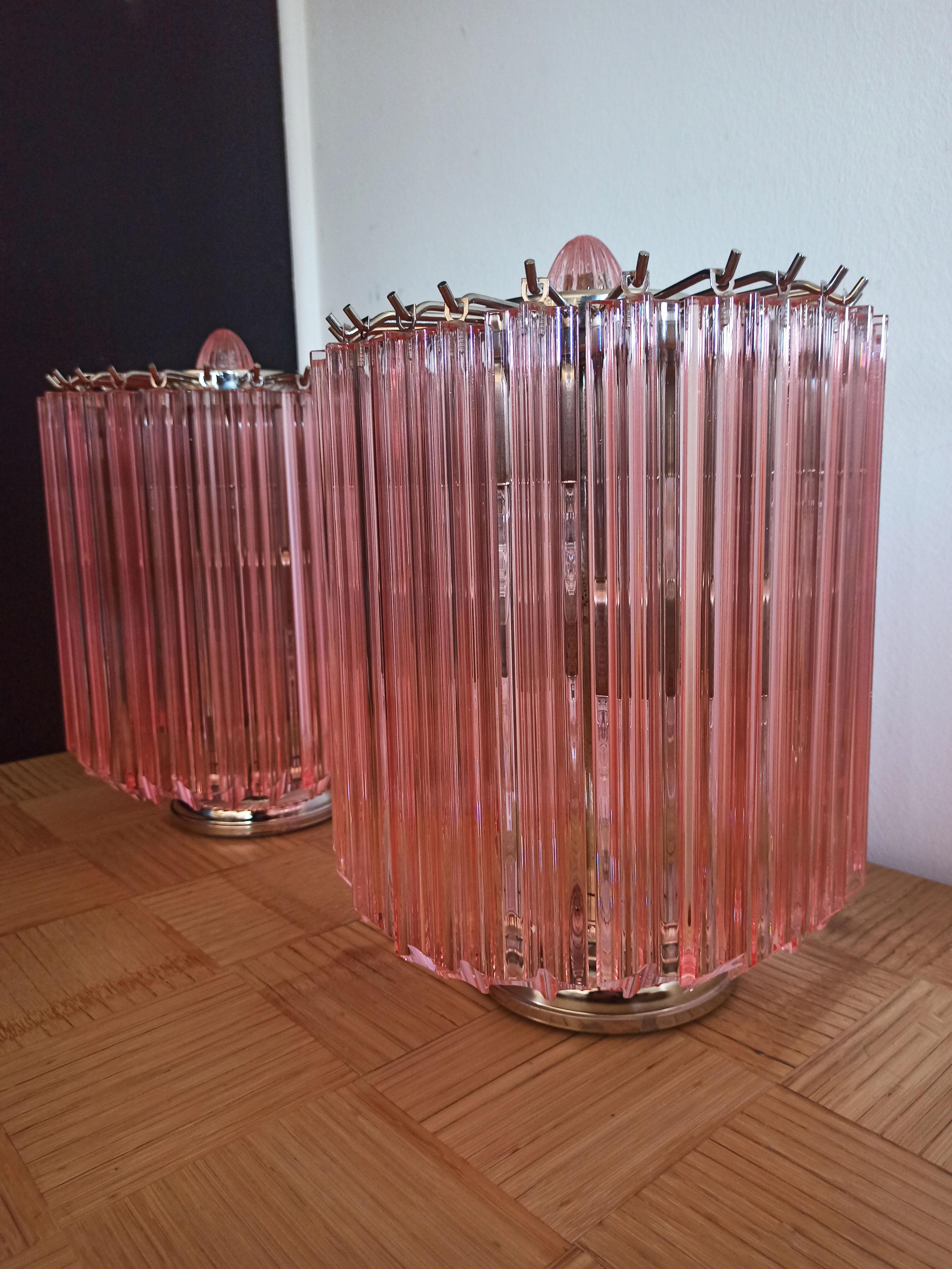 Pink Quadriedri Table Lamp For Sale 2