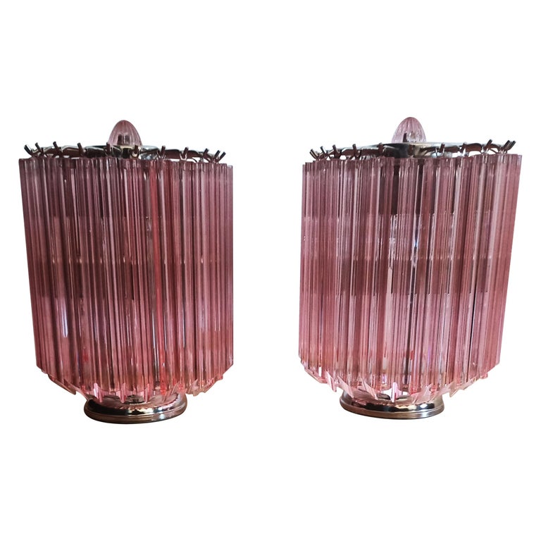 Pink Quadriedri Table Lamp For Sale