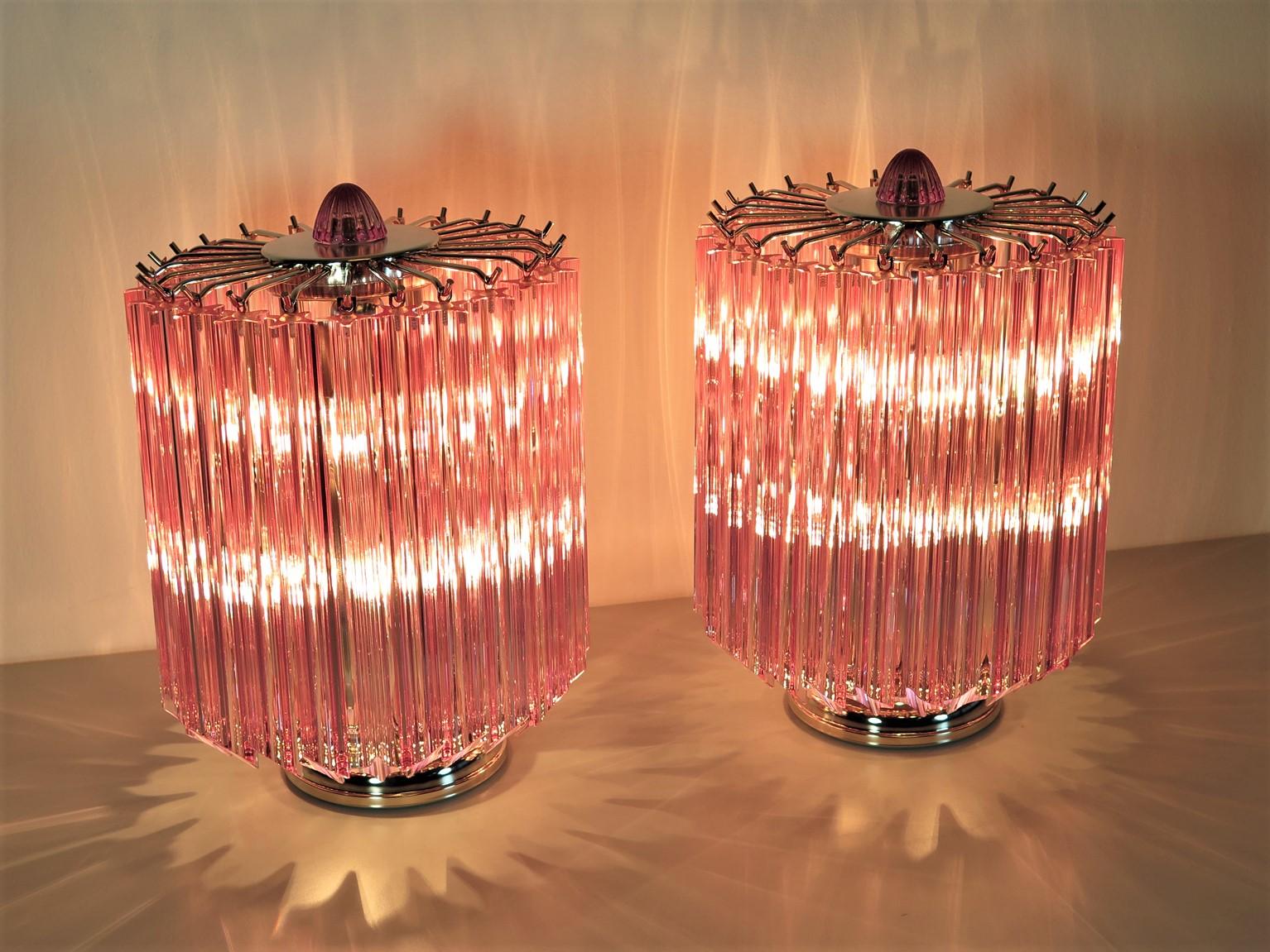 Pink Quadriedri Table Lamp, Venini Style 3