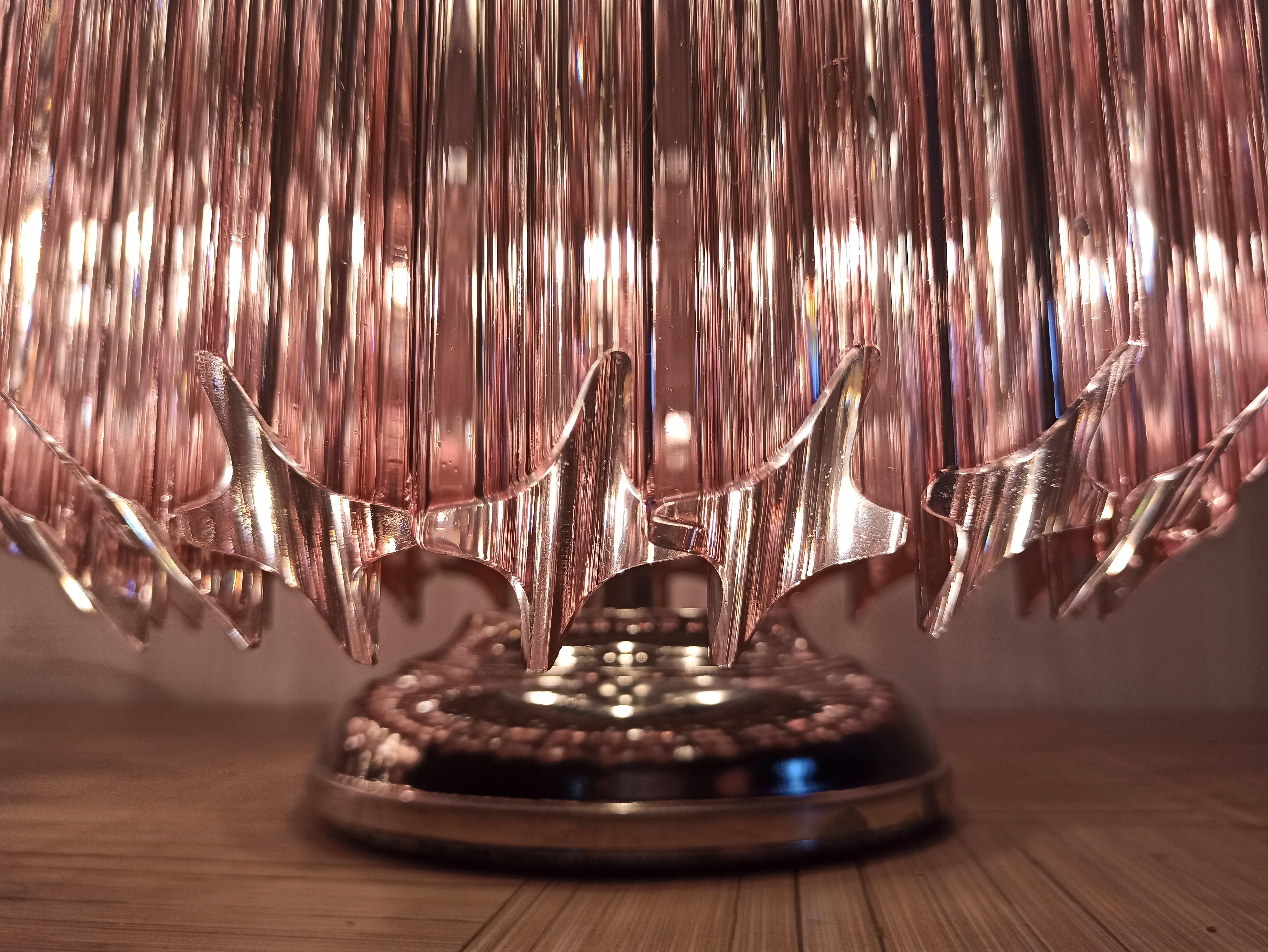 Pink Quadriedri Table Lamp, Venini Style 4