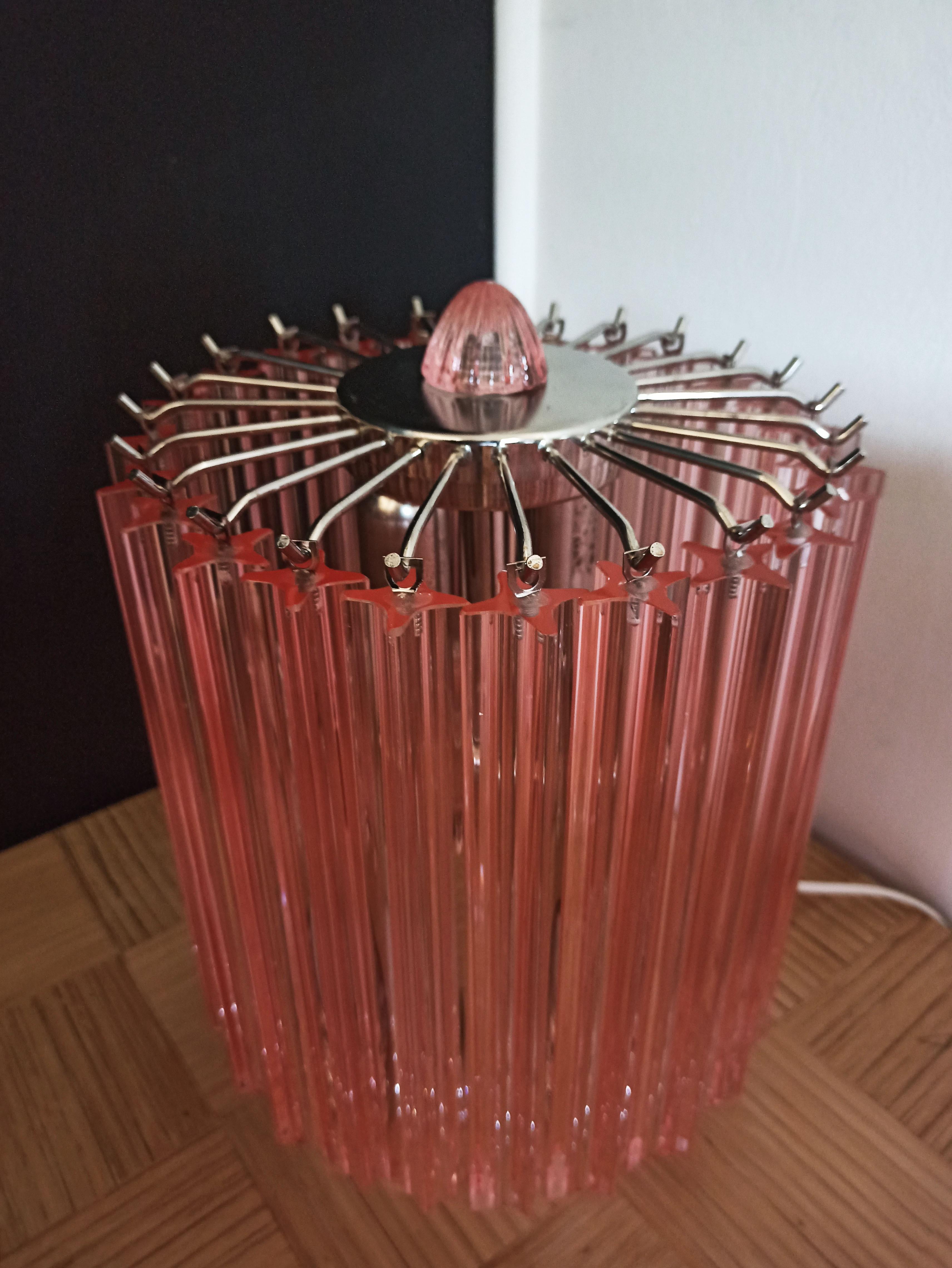 Pink Quadriedri Table Lamp, Venini Style 9