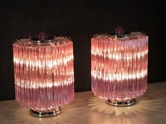 Pink Quadriedri Table Lamp, Venini Style