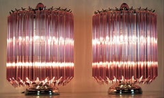 Pink Quadriedri Table Lamp, Venini Style