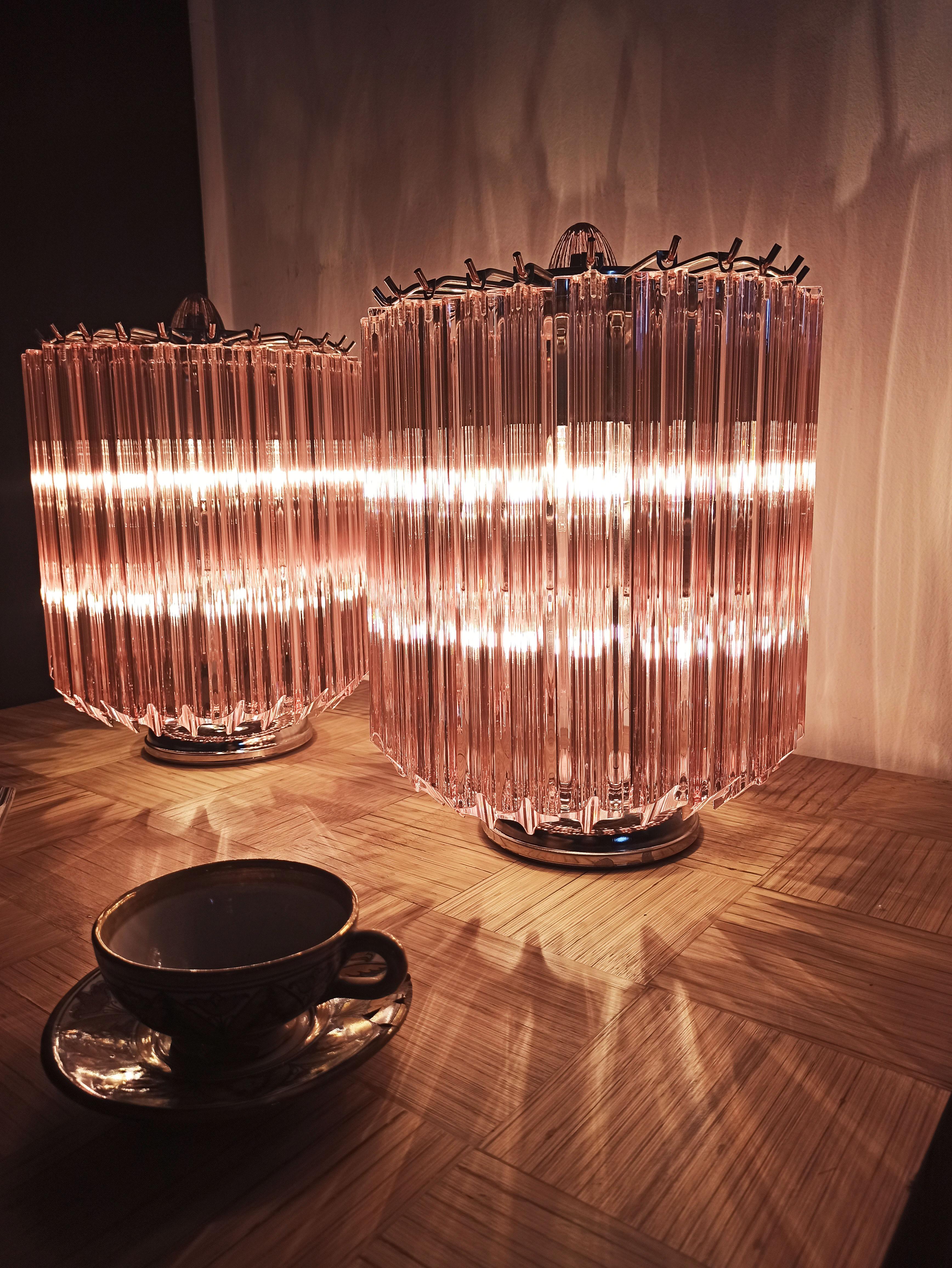 Pink Quadriedri Table Lamp, Venini Style 3