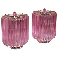 Pink Quadriedri Table Lamp, Venini Style