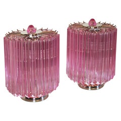 Used Pink Quadriedri Table Lamp, Venini Style
