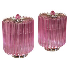 Pink Quadriedri Table Lamp, Venini Style