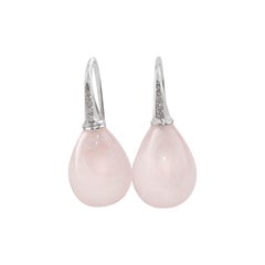 Pink Quartz 18 Karat Gold Earrings