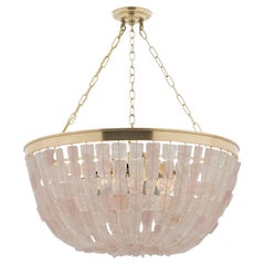 Lustre à 8 lumières en quartz rose de Badari