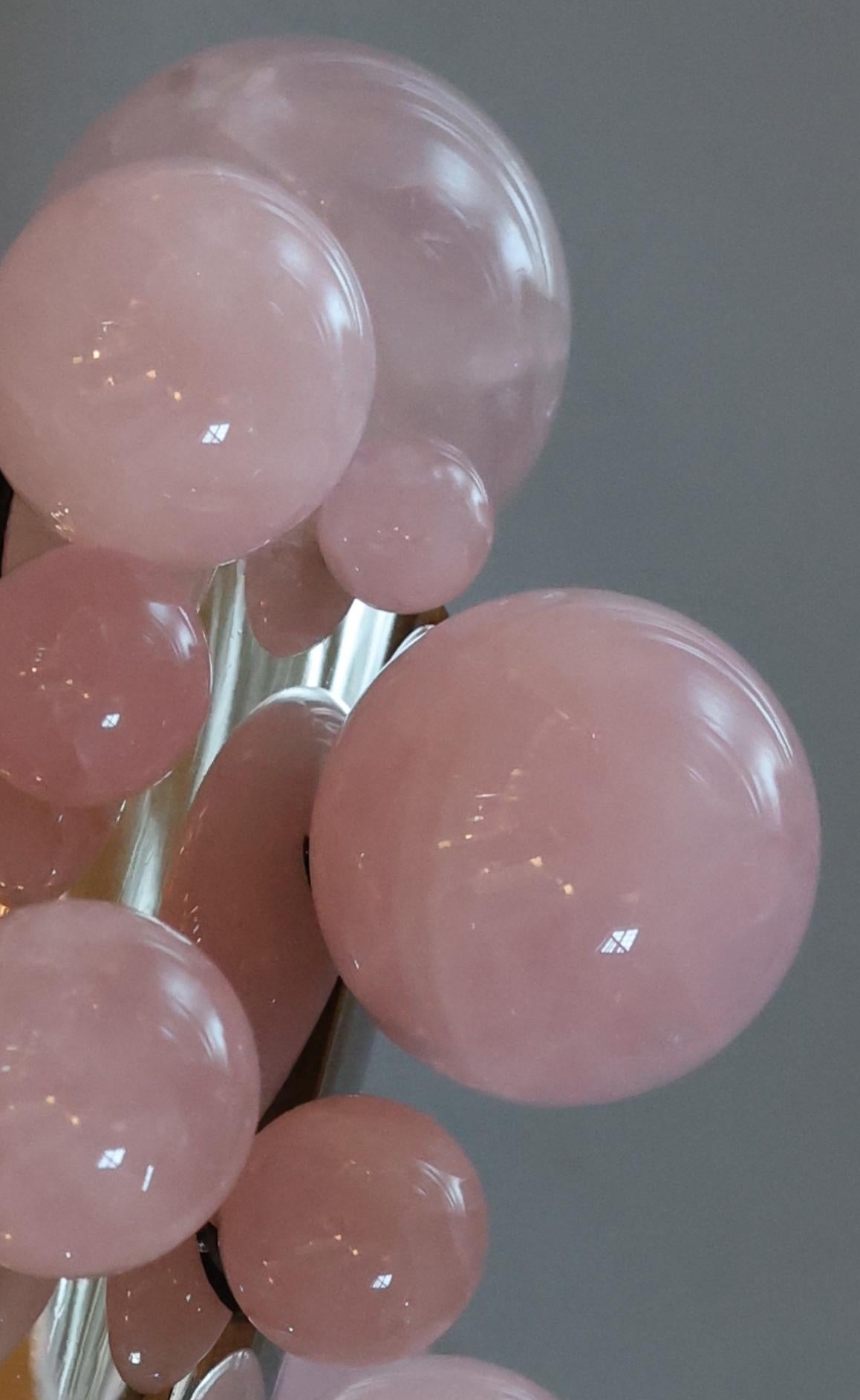 Lampade a bolla in quarzo rosa di Phoenix In condizioni Nuovo in vendita a New York, NY