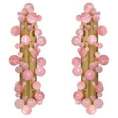 Group Of Four Pink Quartz Bubble Sconces by Phoenix