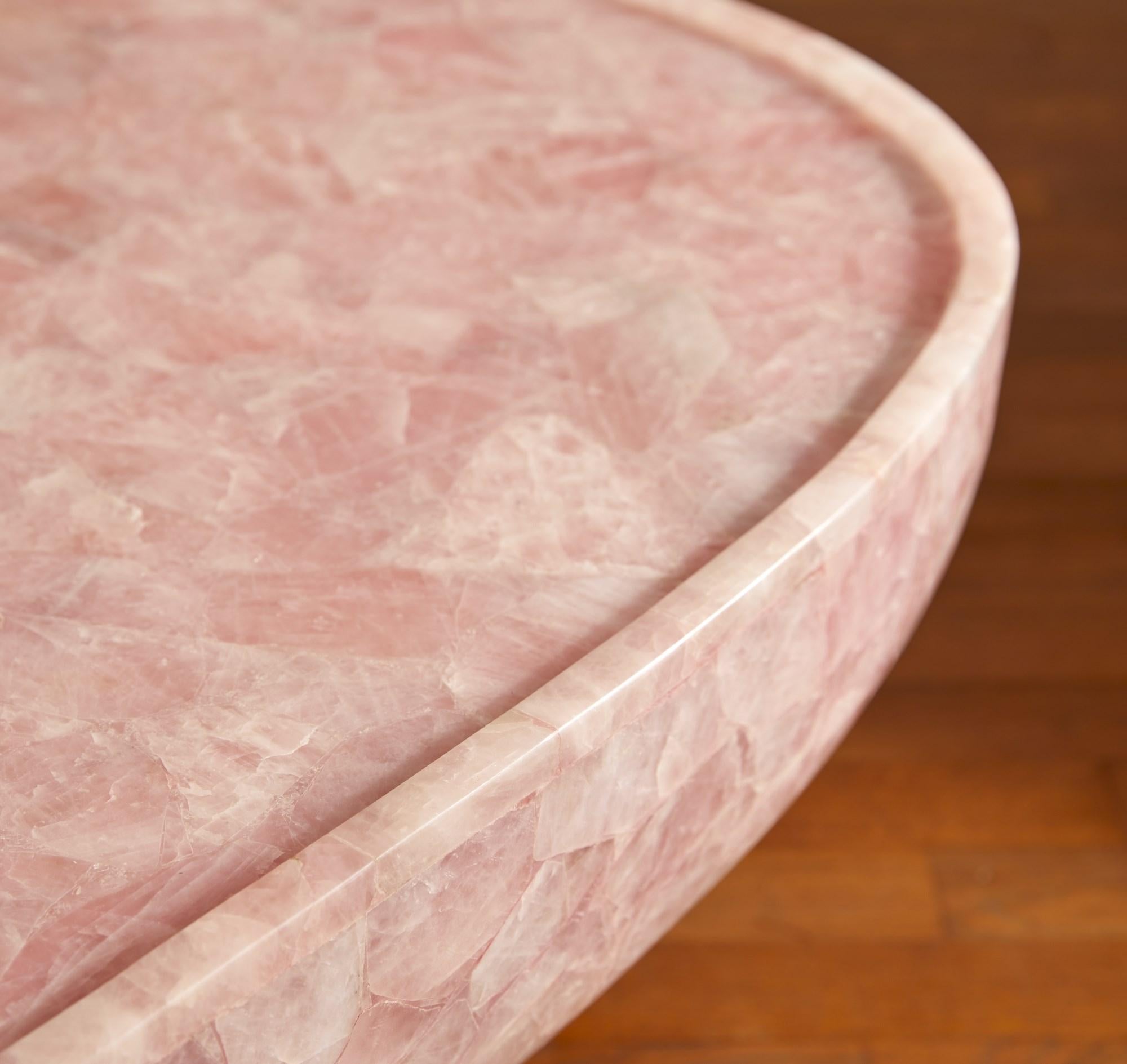 Modern Pink quartz coffee table by Studio Glustin For Sale