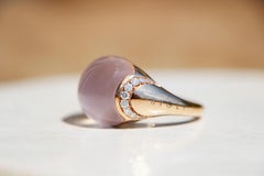 Bague en quartz rose en or 18 carats par BIGLI