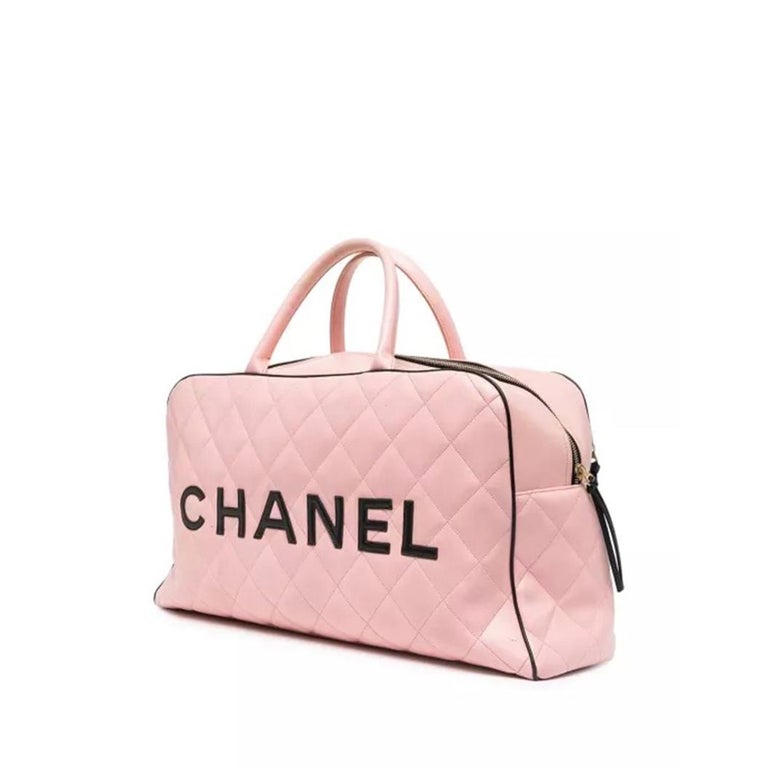 Pink Quilted Boston Bowling Bag at 1stDibs