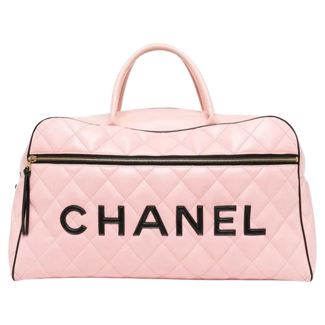 Chanel Womens Bowling Bag Pink Lambskin  Luxe Collective