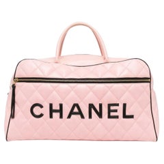 Pink Quilted Boston Bowling Bag