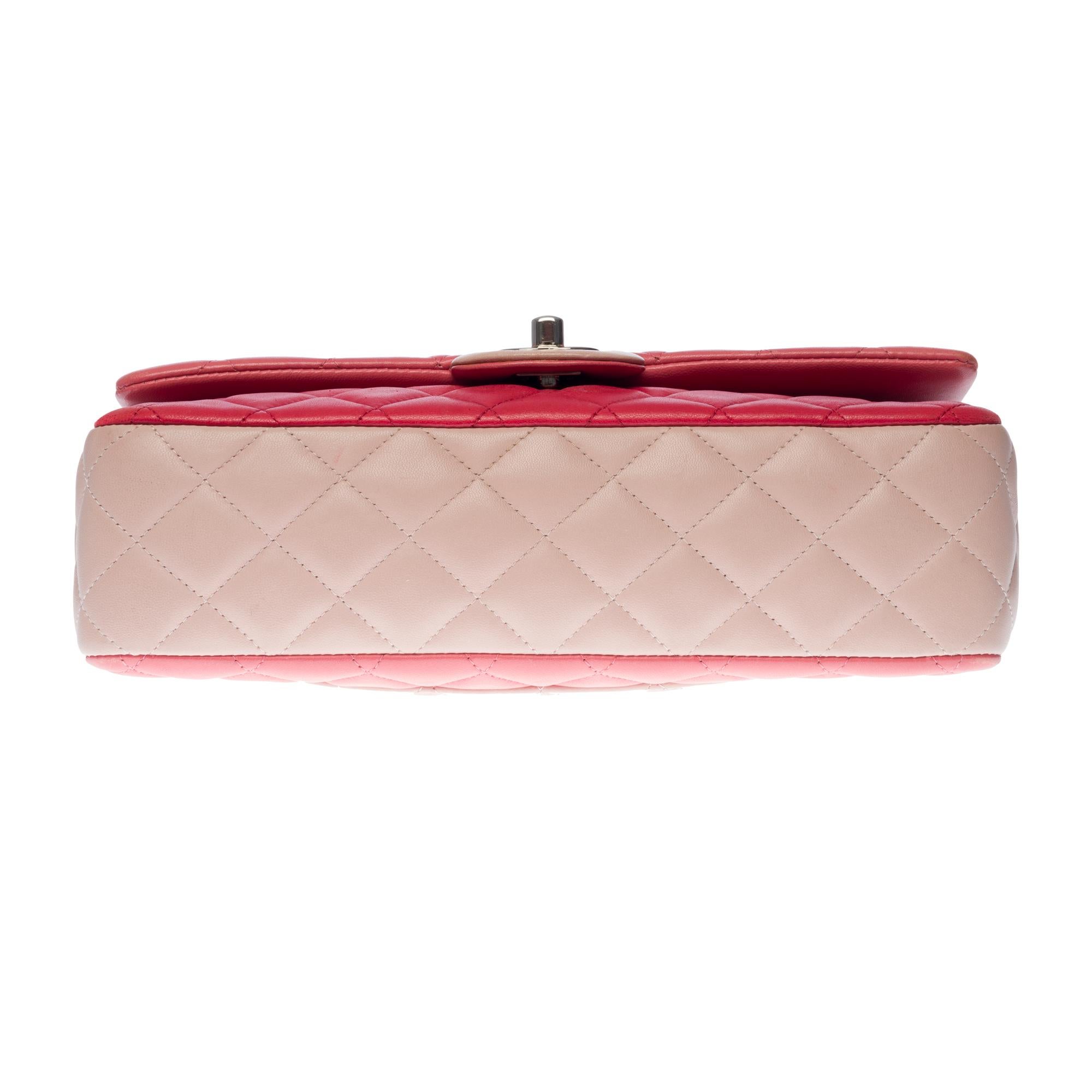 Pink Quilted Chanel Limited Tricolor Valentine Crystal Hearts Classic Flap Bag 5