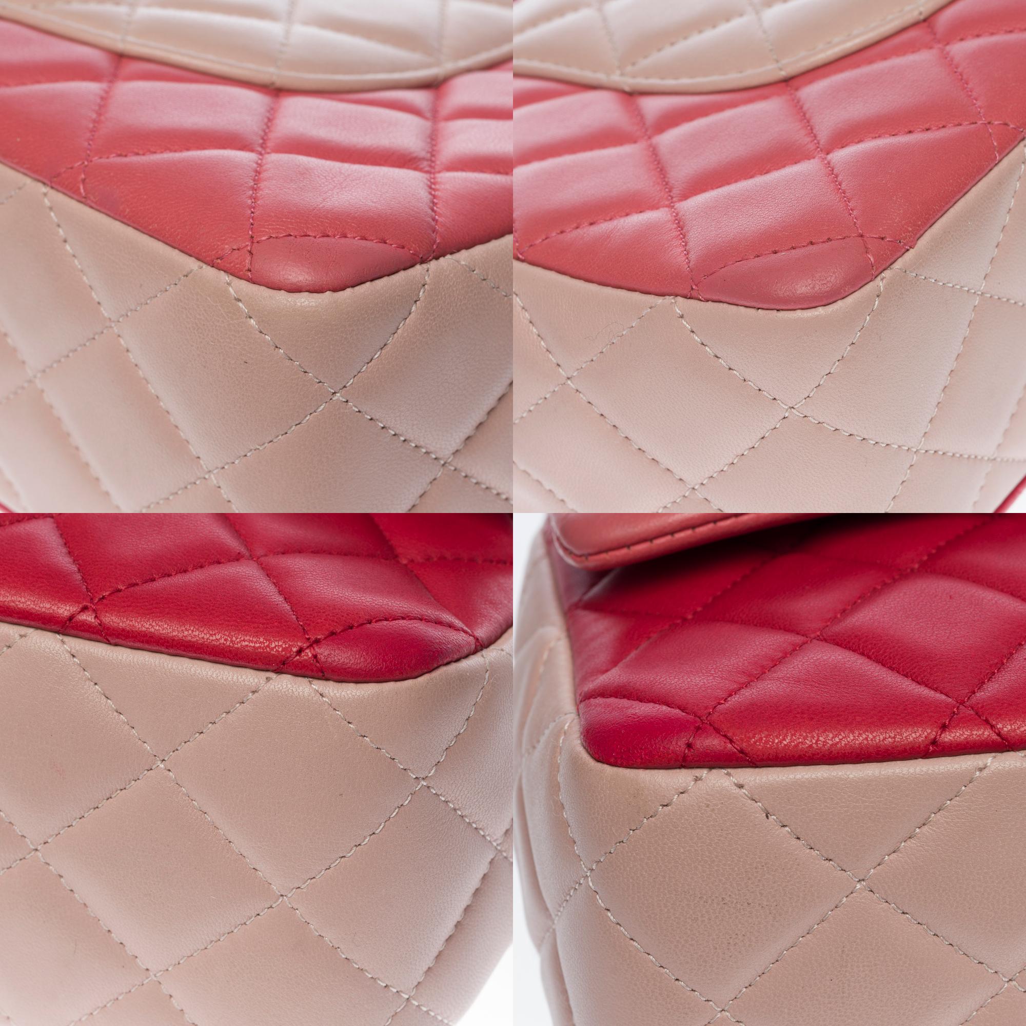Pink Quilted Chanel Limited Tricolor Valentine Crystal Hearts Classic Flap Bag 6