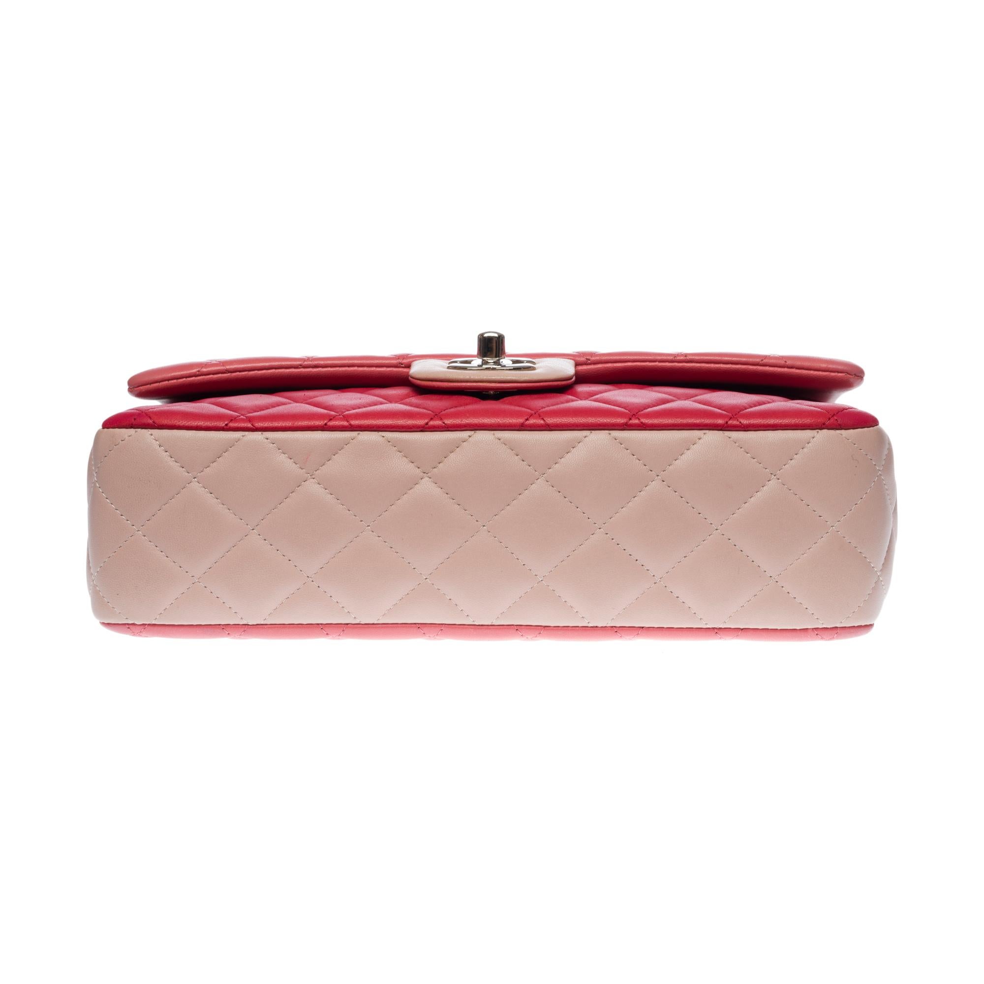 Pink Quilted Chanel Limited Tricolor Valentine Crystal Hearts Classic Flap Bag 5