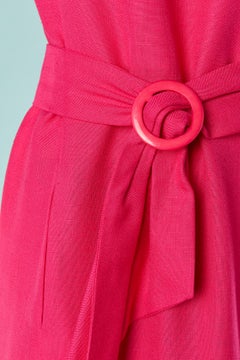 Pink rayon dress with belt PIERRE CARDIN
