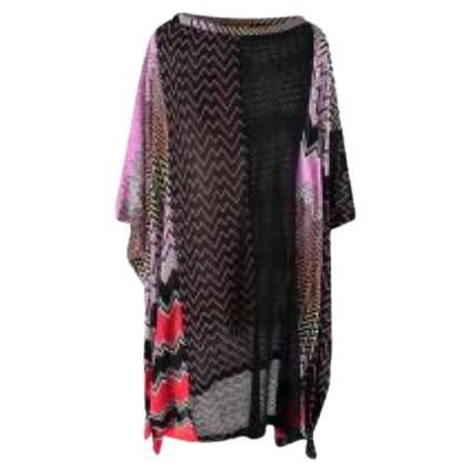 Missoni Pink, Red & Black Knitted Tunic Dress For Sale