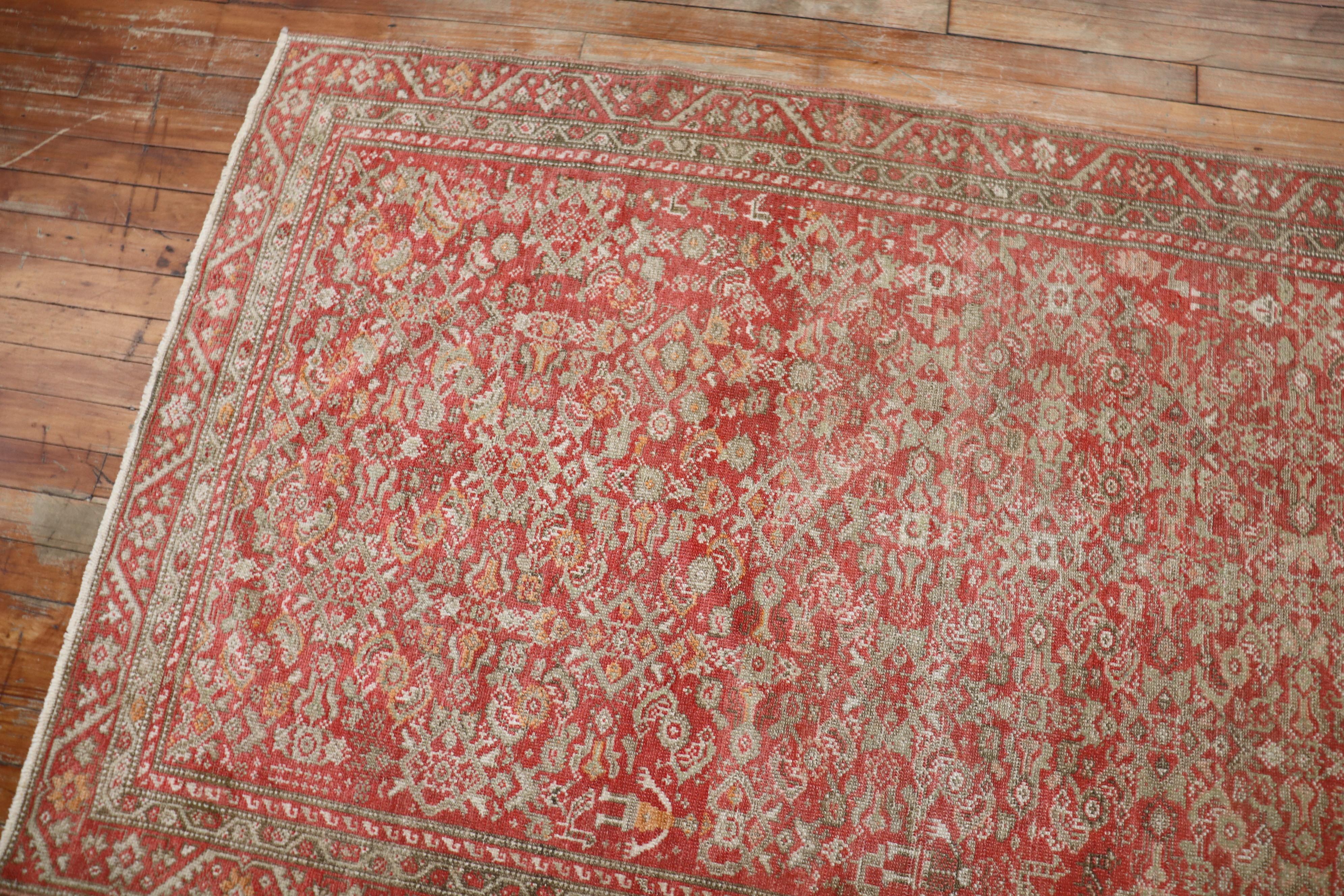 Pink Red Traditional Persian Malayer Rug For Sale 1