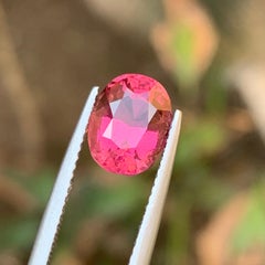 Bague en tourmaline naturelle rose rougeâtre, pierre précieuse non sertie, taille ovale de 3,05 carats