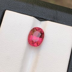 Bague en tourmaline naturelle rose rougeâtre, pierre précieuse non sertie, taille ovale de 3,05 carats