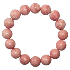 Pink Rhodochrosite Beaded Stretch Bracelet