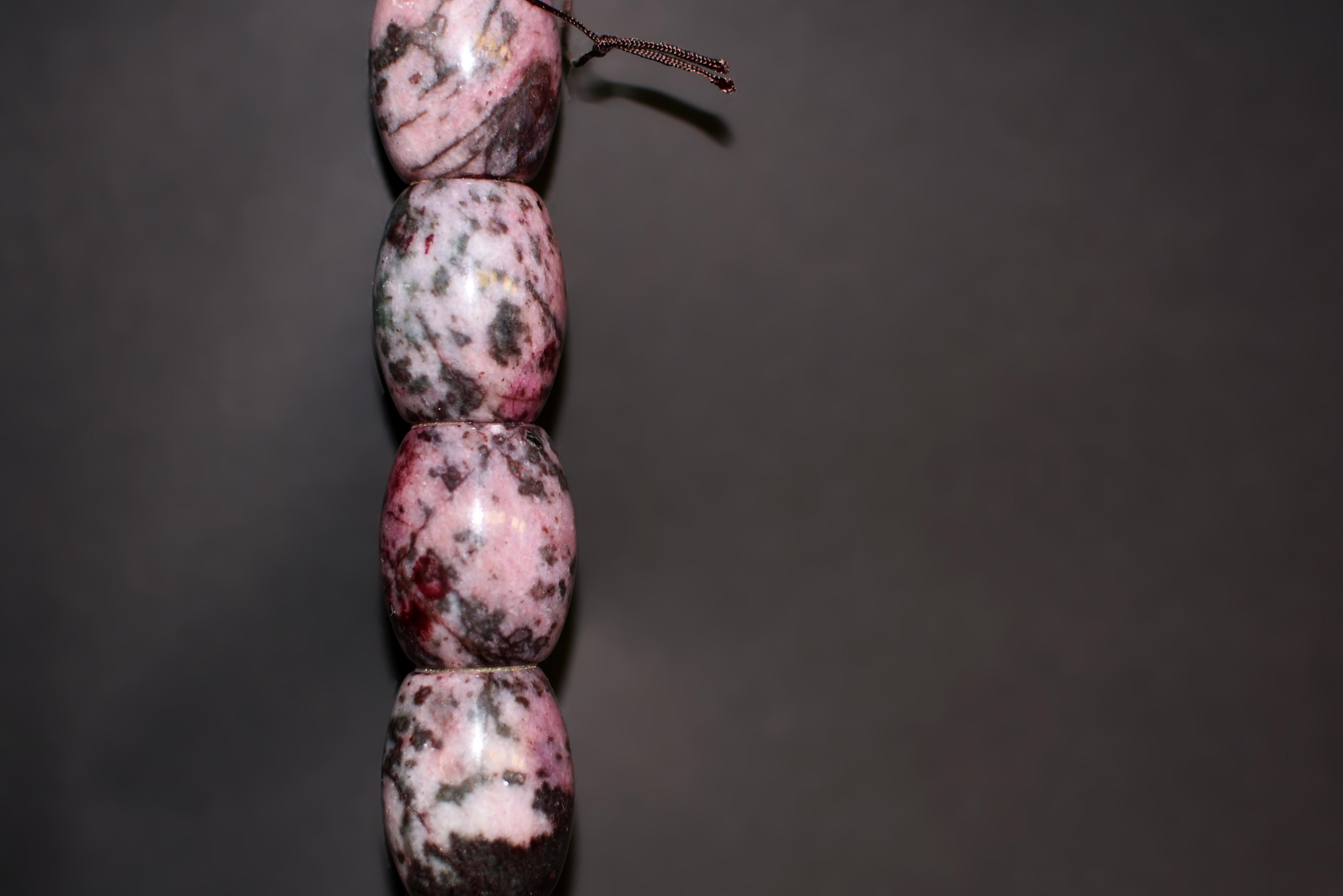 Pinceau de calligraphie en rhodonite rose 15
