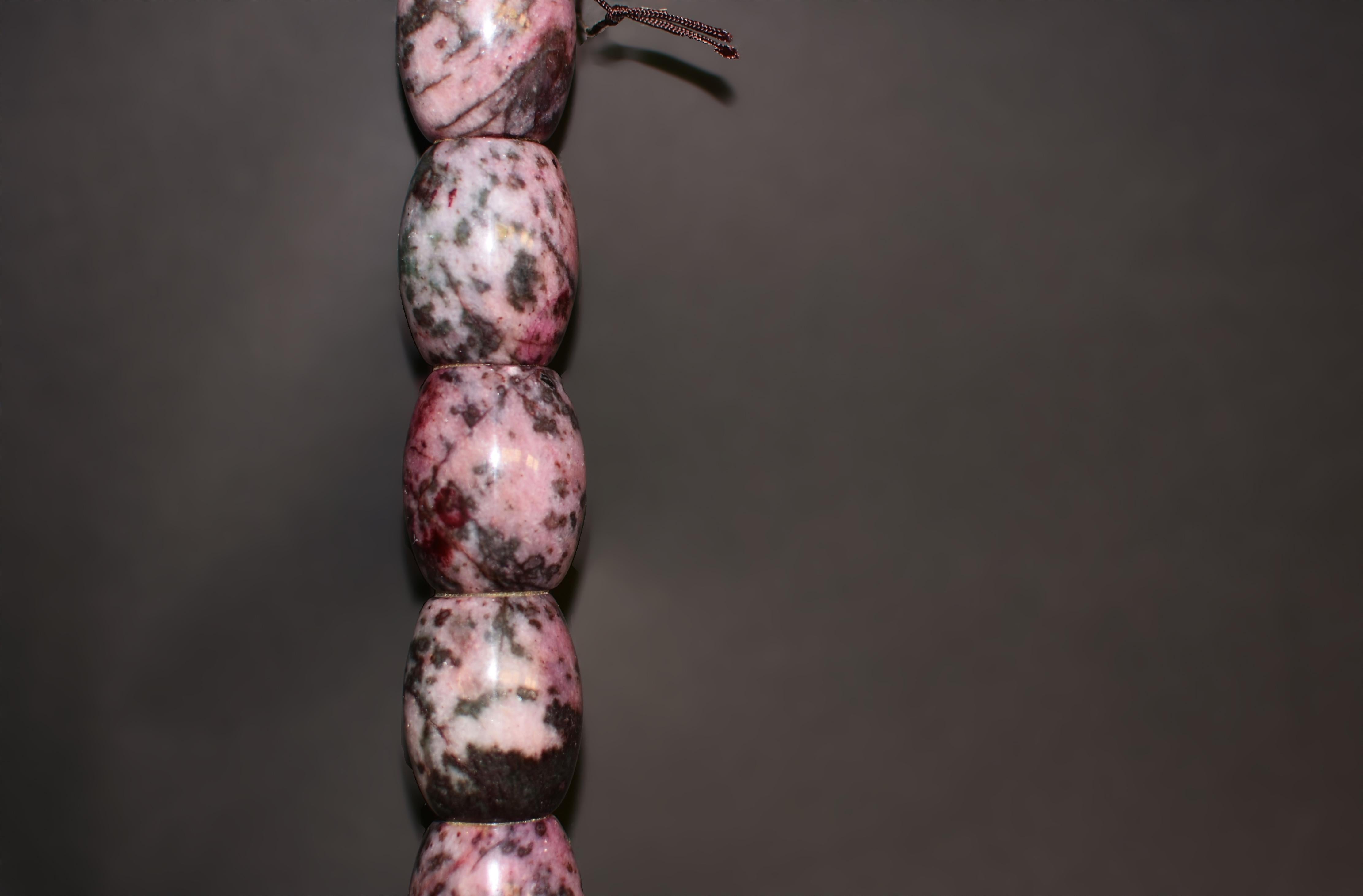 Pinceau de calligraphie en rhodonite rose 15