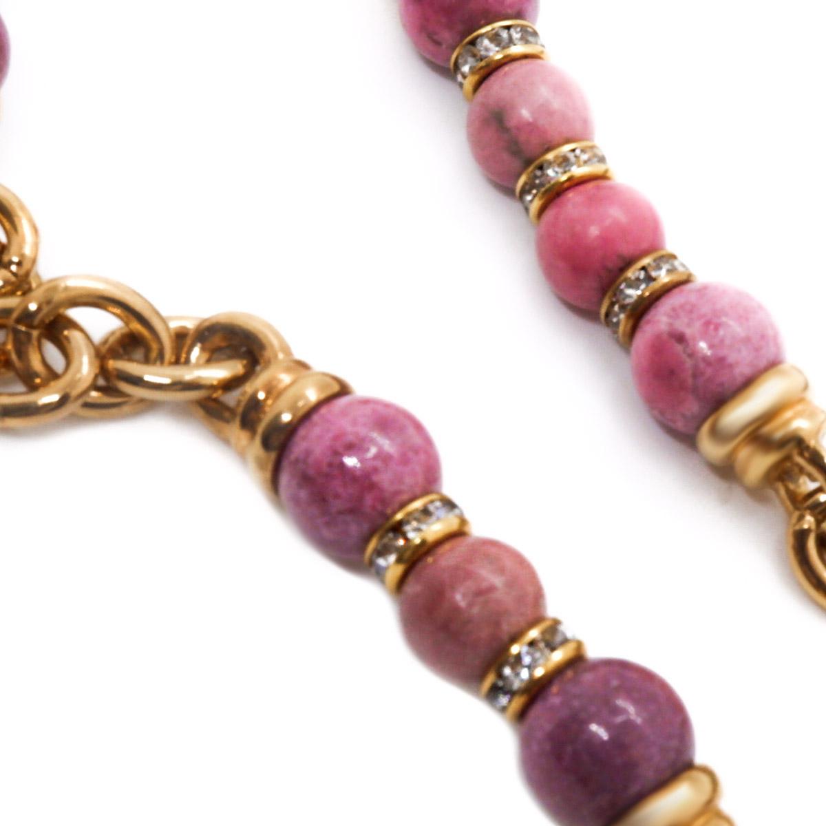 Contemporary Pink Rhodonite Layering Necklace  For Sale
