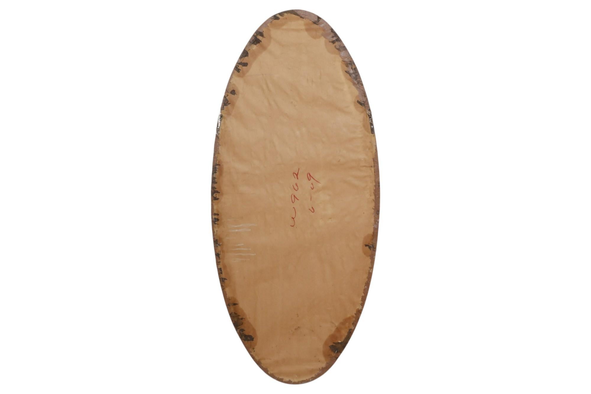 Pink Ribbon Carved Oval Wall Mirror For Sale 2