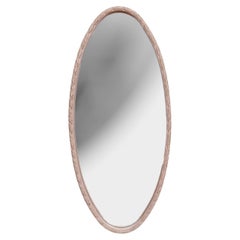 Pink Ribbon Carved Oval Wall Mirror