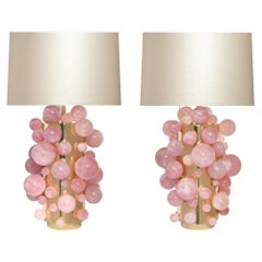 Pink Rock Crystal Bubble Lamps by Phoenix