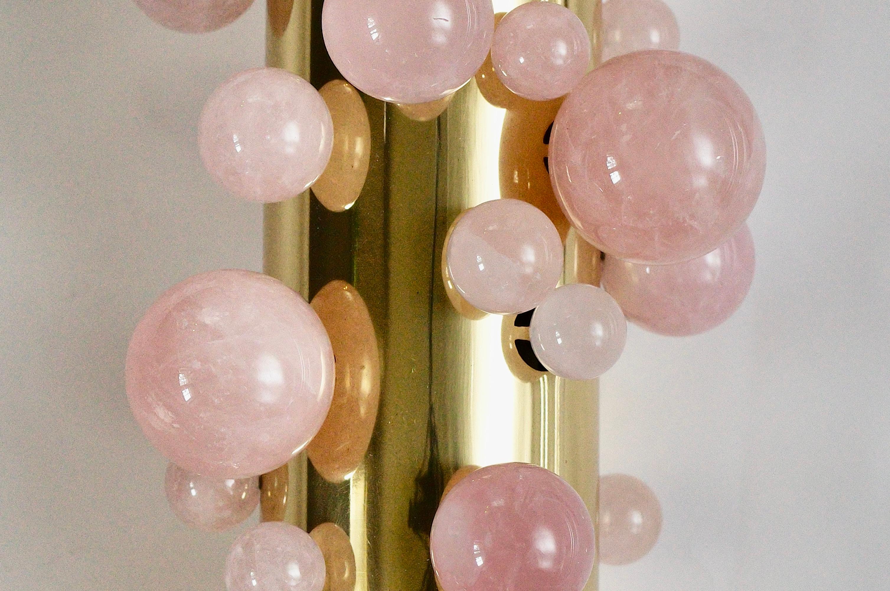 Contemporary Pink Rock Crystal Bubble sconces By Phoenix