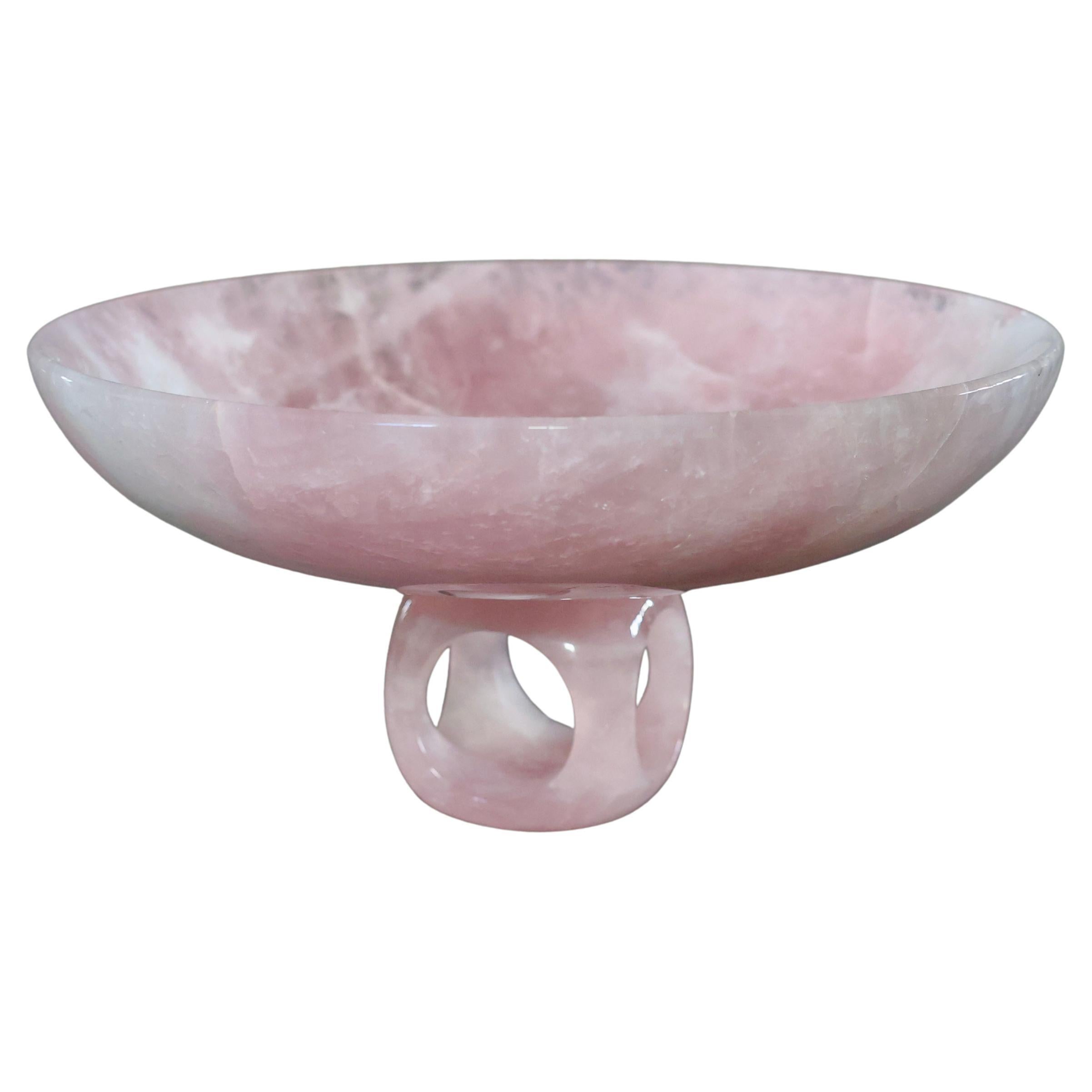 Centro de mesa de cristal de roca rosa de Phoenix en venta