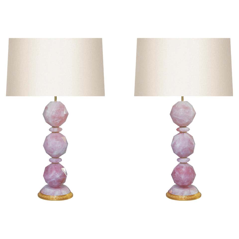 Vintage Pink Quartz Sculpture Lamps For Sale at 1stDibs | rose quartz ...