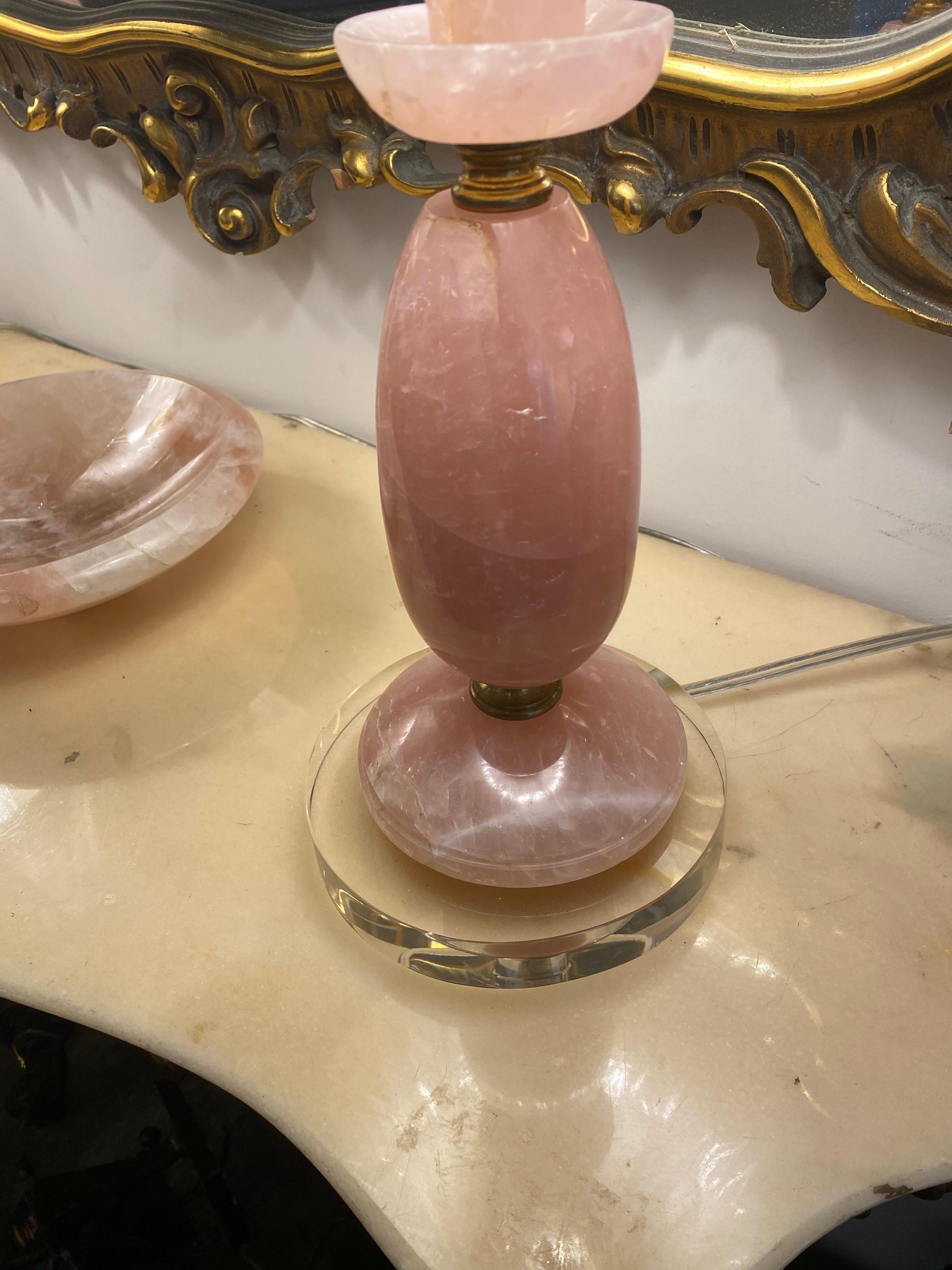pink crystal lamps