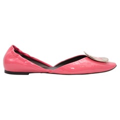 Rosa Roger Vivier Lack d'Orsay flache Schuhe mit Schnalle in Rosa Größe 39