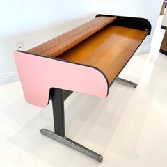Pink Roll Top Standing Desk by George Nelson for Herman Miller, 1950s USA
