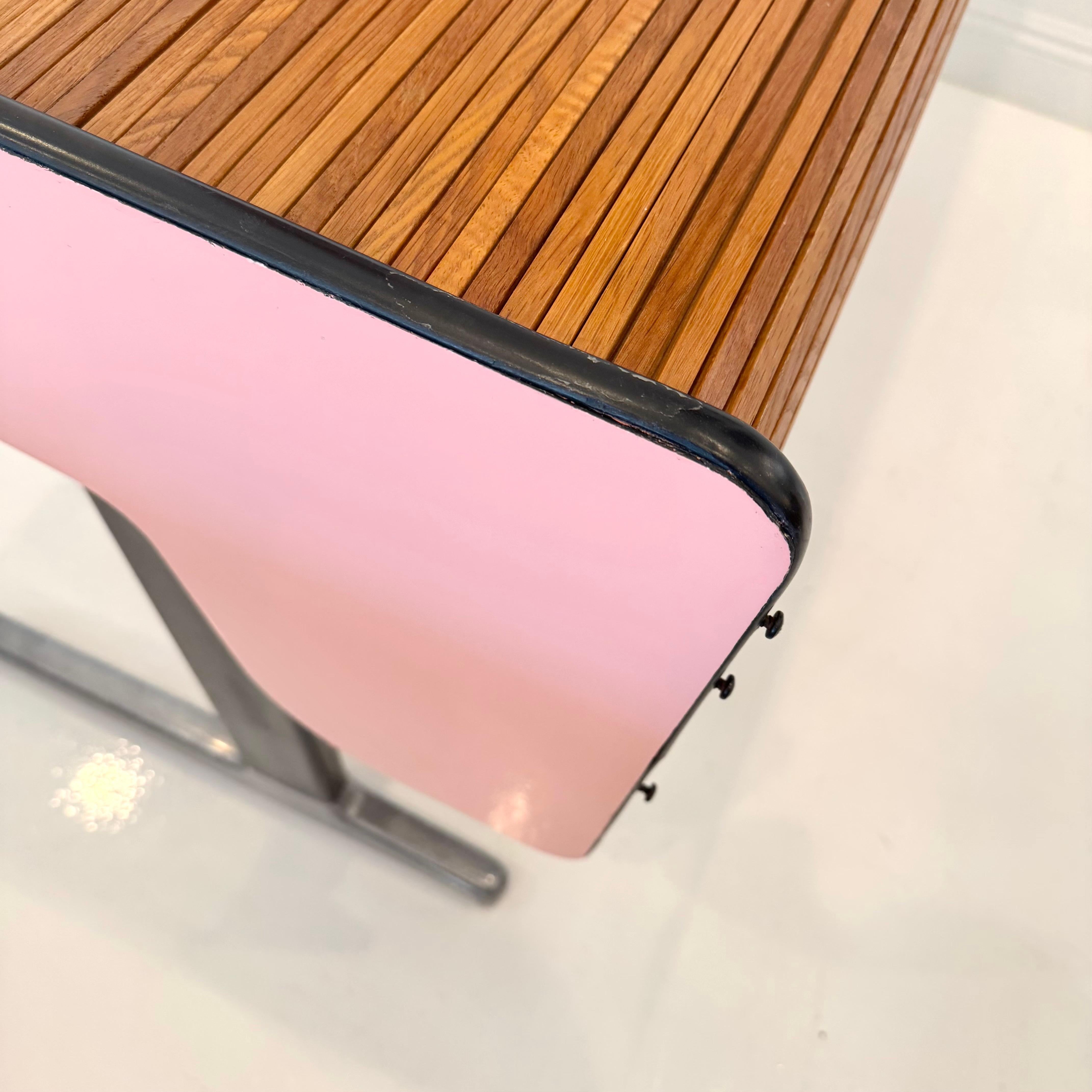 Pink Roll Top Standing Desk by George Nelson for Herman Miller, 1950s USA For Sale 2
